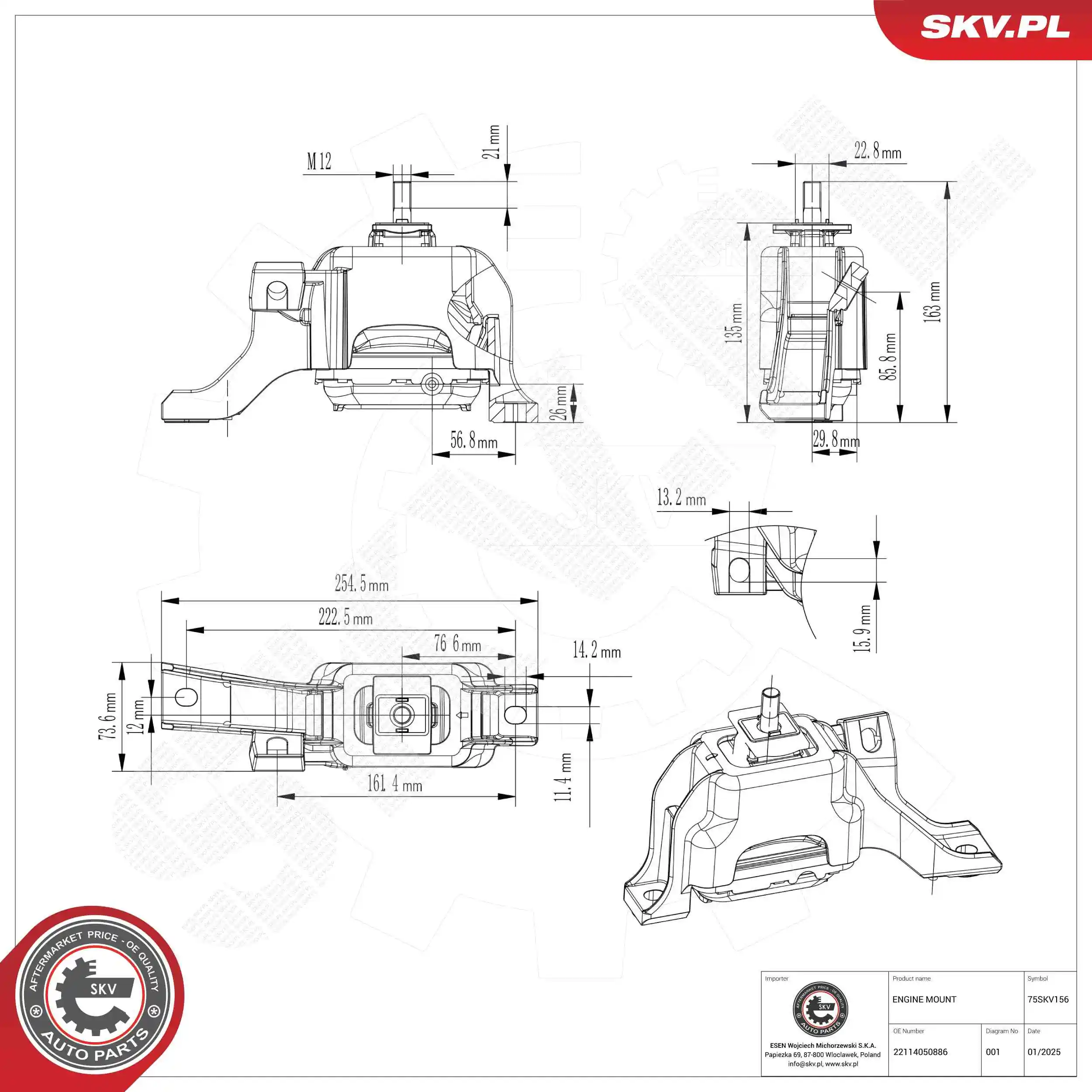 Mounting, engine